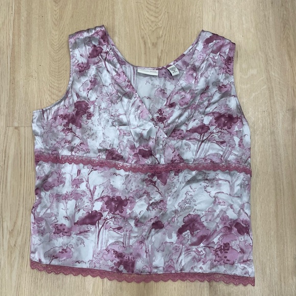 Amanda Smith silver and violet two piece silk floral blouse & skirt size 16 - Picture 2 of 8